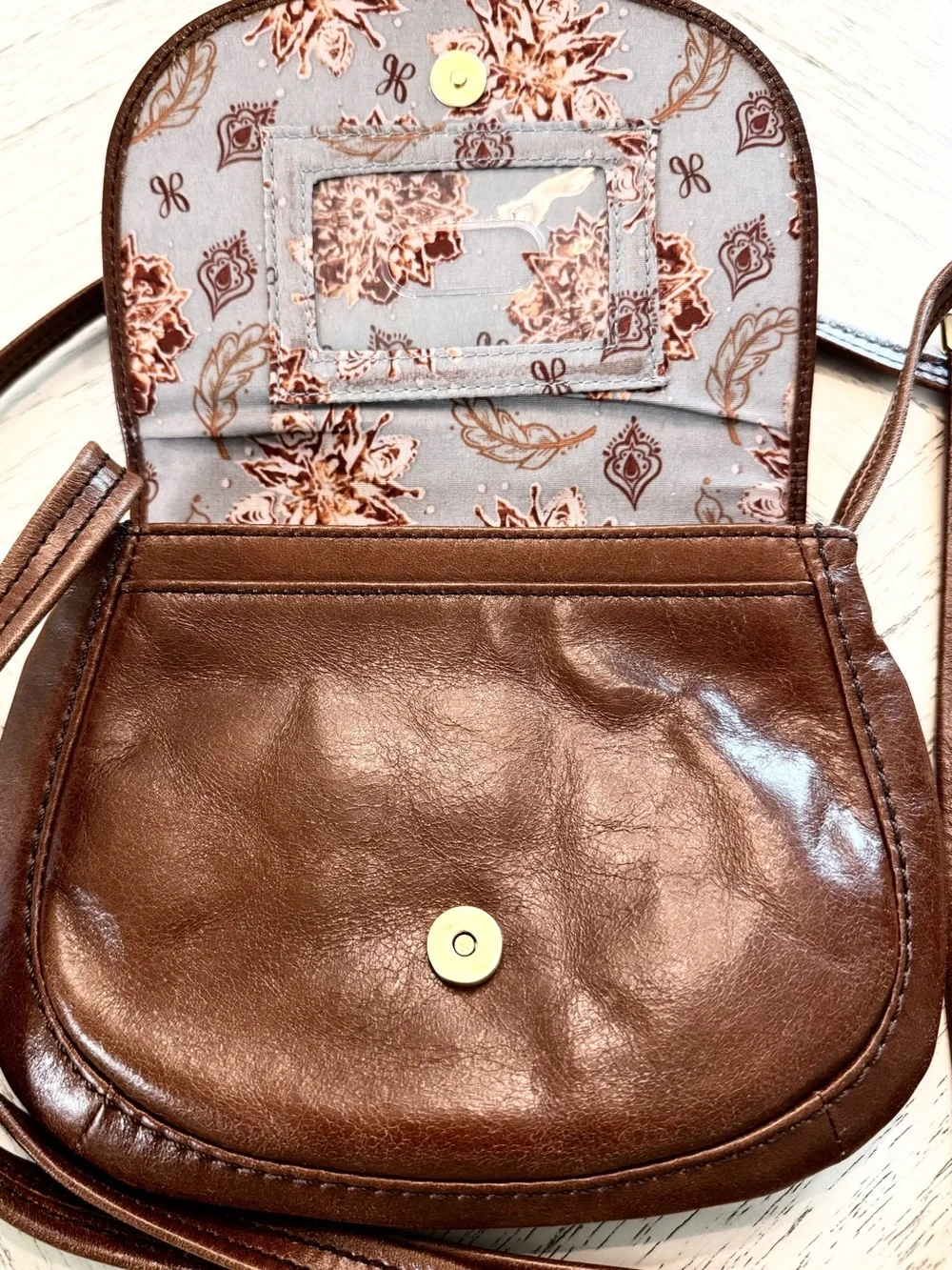 HOBO Keen Saddle Bag Brown Vintage Hide Leather Crossbody